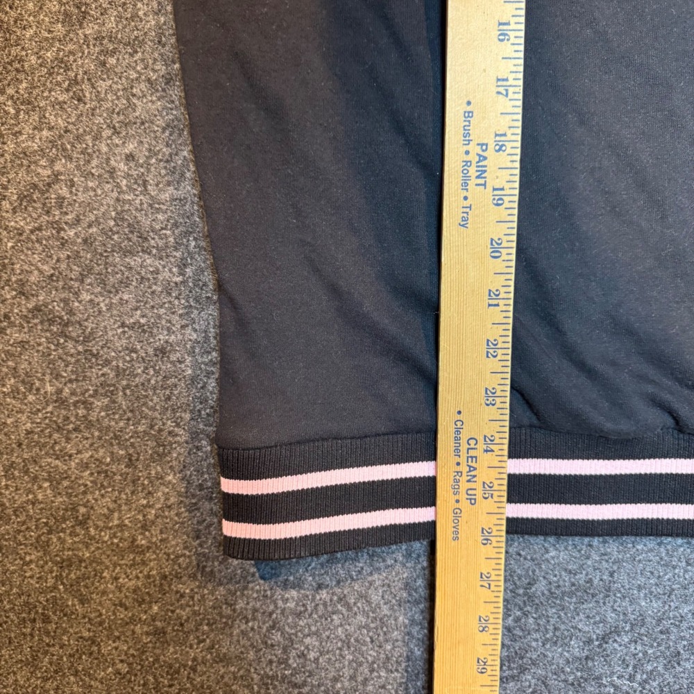 Fila Mens XXL Black Crewneck Sweatshirt Multi Color Logo Pink Striped Trim - Picture 6 of 6